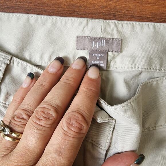 J.JILL CARPENTER CROP PANTS MULTIPOCKETS BEIGE SIZE 8 - Picture 3 of 11
